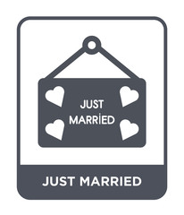 just married icon vector