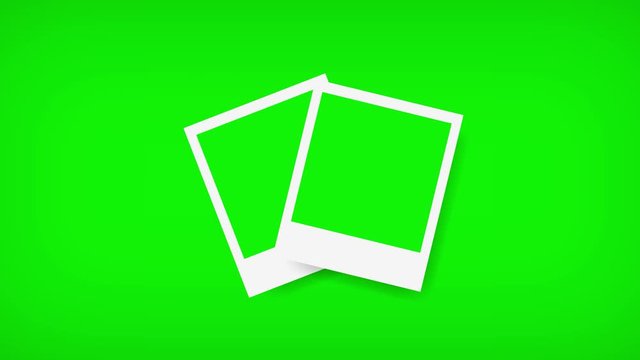 Polaroids frames with green screen for your photo. 4K