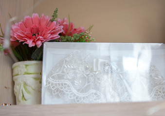 bouquet of flowers, garter