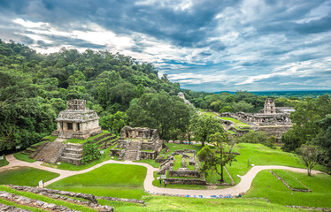 Ruins of Palenque, Chiapas, Mexico - obrazy, fototapety, plakaty
