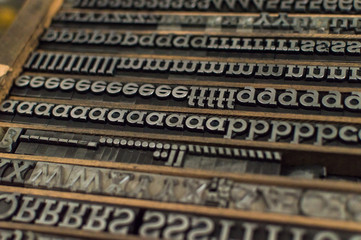 Typographic typoface old ancient font of typo industry
