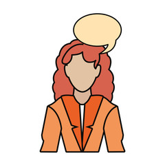 woman portrait with speech bubble