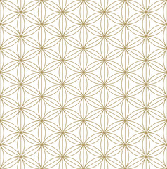 Seamless traditional Japanese ornament Kumiko.Golden color lines.