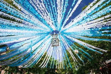 Valldemossa, Mallorca, Balearic Islands, Spain - July 21, 2013: Feast of St. Catalina Thomas (Catherine of Palma) patron of the city Valldemossa 