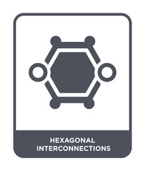 hexagonal interconnections icon vector