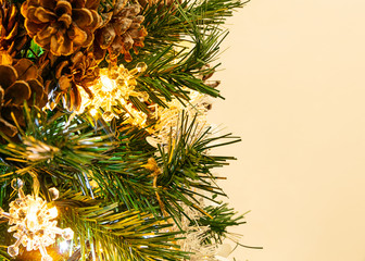 Albero di Natale luci cartolina sfondo Anno Nuovo