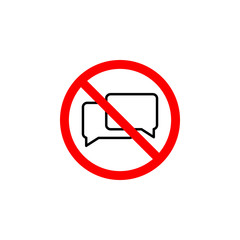 Forbidden talking icon on white background can be used for web, logo, mobile app, UI, UX