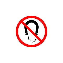 Forbidden magnet icon on white background can be used for web, logo, mobile app, UI, UX