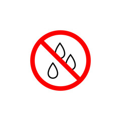 Forbidden drop, water icon on white background can be used for web, logo, mobile app, UI, UX