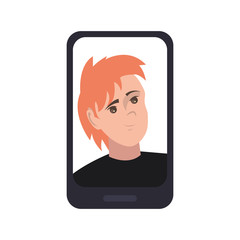 mobile with man selfie photo