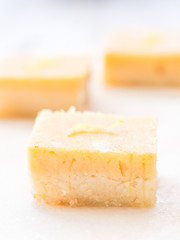 Almond flour creamy lemon squares (gluten-free).