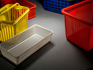 Plastic bucket in concept of storage.