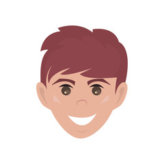 young man face on white background