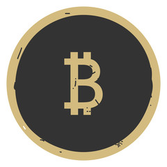 Bitcoin icon vector illustration on gray background