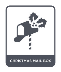 christmas mail box icon vector