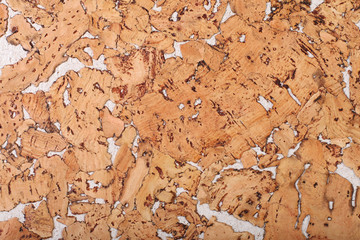 Close Up Background and Texture of Cork Board Wood Surface