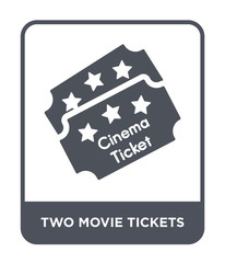 two movie tickets icon vector