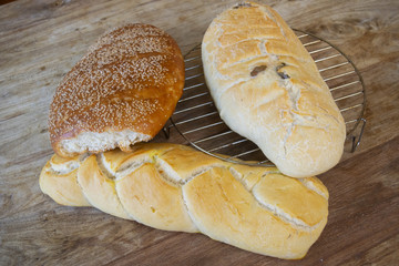 assortment of French bread