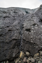 Melting glacier in Iceland, seen from nature trail