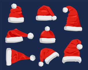 Hat of Santa Claus Closeup Vector Illustration