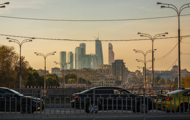 Moscow landscape with wires