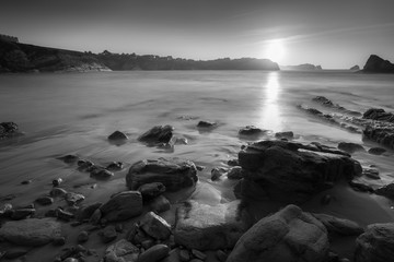 Sunset in the Portio Beach. Liencres. Cantabria. Spain.
