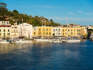 Obraz premium Port of Ischia in the morning, Ischia island, Naples, Gulf of Naples, Campania, Italy