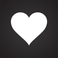 Heart icon on black background for graphic and web design, Modern simple vector sign. Internet concept. Trendy symbol for website design web button or mobile app