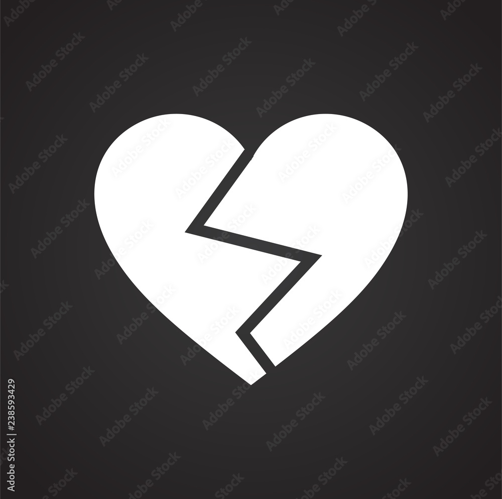 Aufkleber heart icon on black background for graphic and web design, modern simple vector sign. internet conce