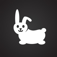 Easter bunny icon on black background for graphic and web design, Modern simple vector sign. Internet concept. Trendy symbol for website design web button or mobile app