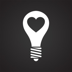 Heart bulb icon on black background for graphic and web design, Modern simple vector sign. Internet concept. Trendy symbol for website design web button or mobile app