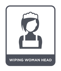 wiping woman head icon vector
