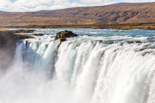 Majestic Godafoss waterfall in Iceland at daytime