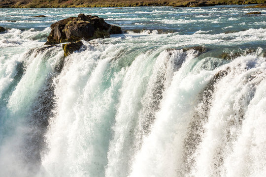 Majestic Godafoss waterfall in Iceland at daytime