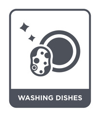 washing dishes icon vector