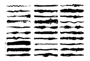 Hand drawn black paint ink brush strokes. grunge artistic vector brushes. Hand drawn ink lines. Craft style vector brushes.