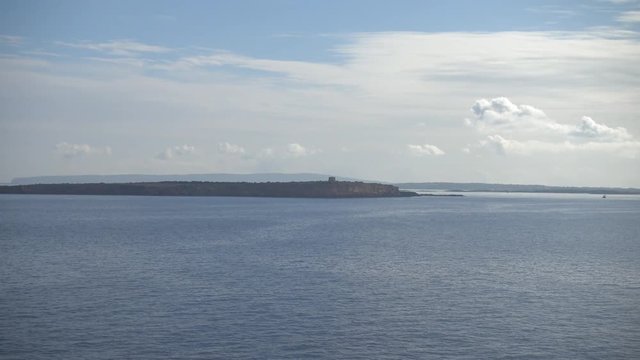 The island of Formentera from a boat