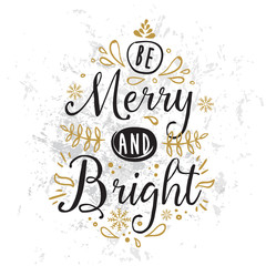 Merry Christmas typography.
