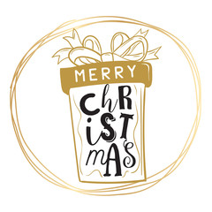 Merry Christmas typography.