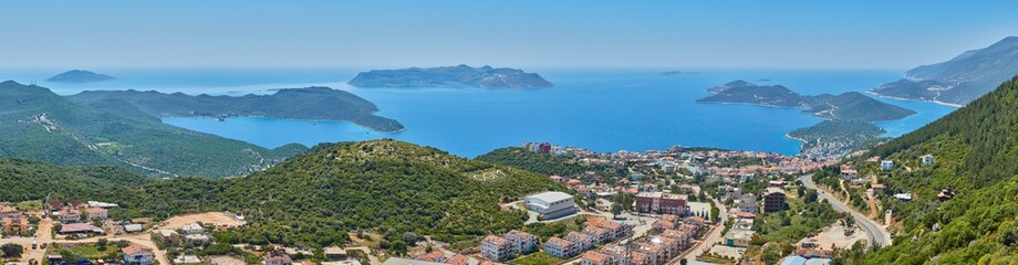 panoramic view of popular resort city Kas in Turkey