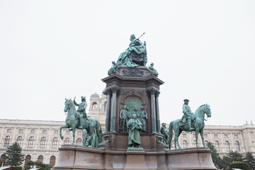 Fototapeta na wymiar Fine Arts Museum and Maria Theresien Monument at Maria-Theresa-Square, Vienna Austria