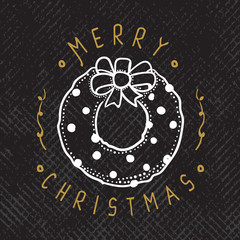 Merry Christmas typography.