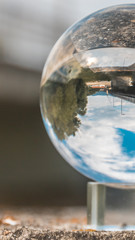 Smartphone HD wallpaper of crystal ball landscape shot at Deggendorf - Danube - Bavaria - Germany