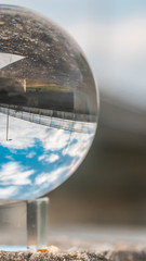 Smartphone HD wallpaper of crystal ball landscape shot at Deggendorf - Danube - Bavaria - Germany