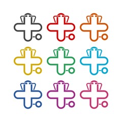 Obraz premium Health Medical Care icon or logo, color set