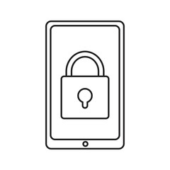 smartphone security on white background