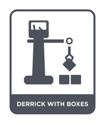 derrick with boxes icon vector