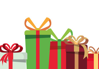 gift boxes on white background