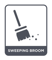 sweeping broom icon vector