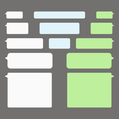 Obraz premium Message bubbles chat vector icons. Vector deign template of message bubbles chat boxes